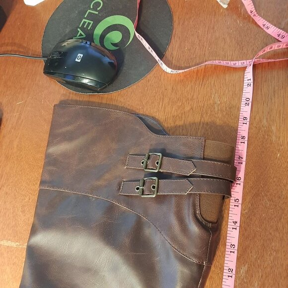 NEW ! Journey Collection Tori Extra Wide Calf Faux Leather Boot Brown Size 9 - Picture 5 of 7